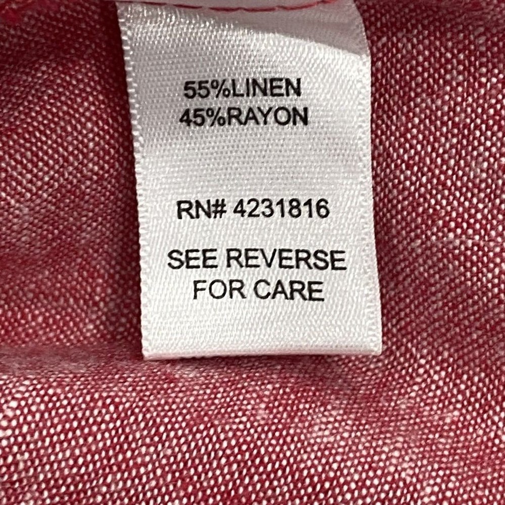 Linea Donna Linen Blend Sleeveless Knot Neckline Pink Pleated Blouse Top Size L - Picture 10 of 10